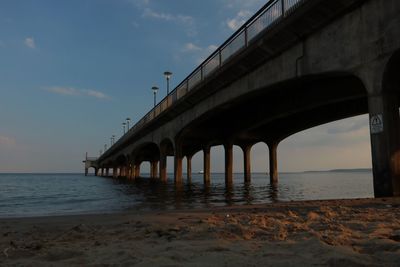 Bridge over sea against sky