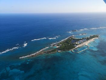 High angle view of sea against sky