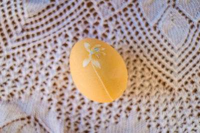 Easter egg painted with natural egg dye from plants.