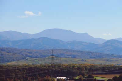 Scenic view of mountains against sky