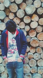 Full frame shot of logs