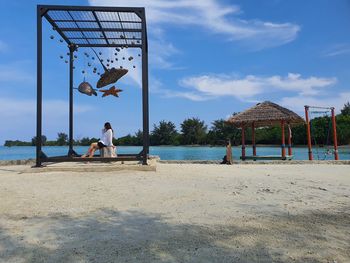 Scenic view of beach against sky