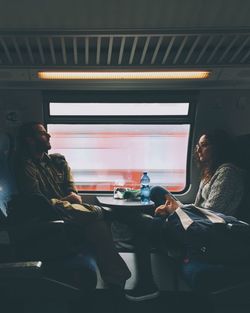 People sitting in train