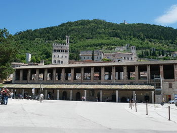 Group of people in front of building