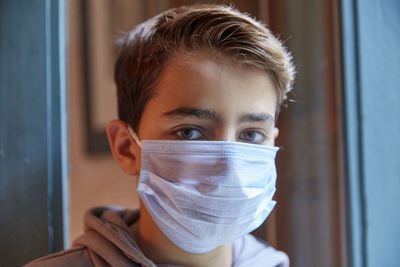 Close-up portrait of a teenage boy
