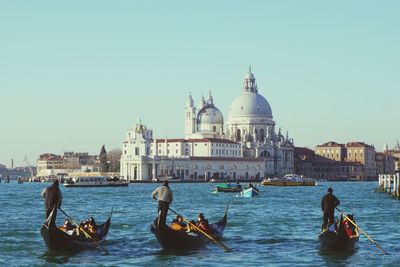 View of boats in water