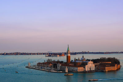 View of san. giorgio maggiore island in venice at waterfront