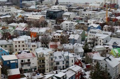 High angle shot of townscape