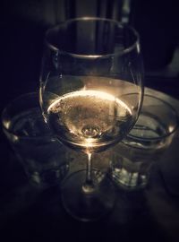 Close-up of wine glass on table