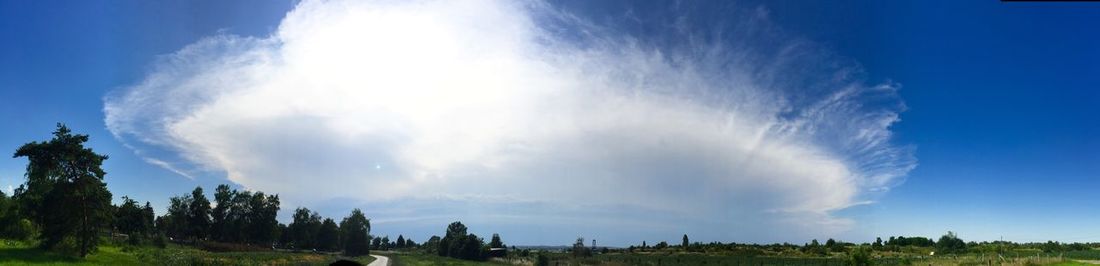 Scenic view of landscape against cloudy sky