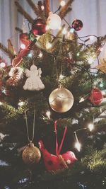 Close-up of flowers on christmas tree