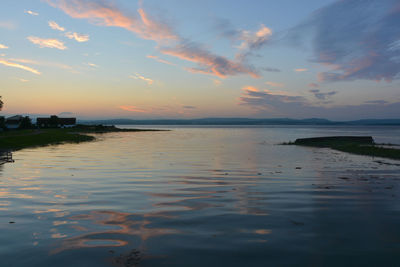 Scenic view of sea against dramatic sky