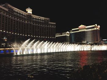 View of buildings at night