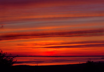 Silhouette of landscape at sunset