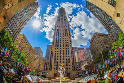 Low angle view of buildings in city