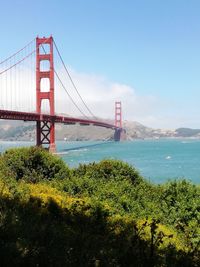 Suspension bridge over sea