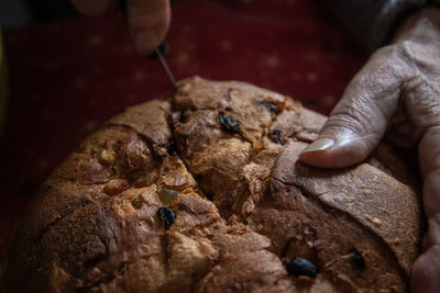 Close-up of panettone 