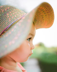 Close-up of girl looking away