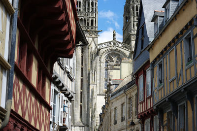 Low angle view of buildings in city