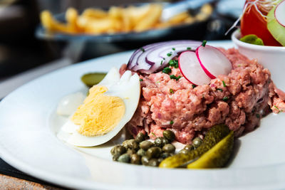 Close-up of meal served in plate