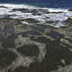 High angle view of beach