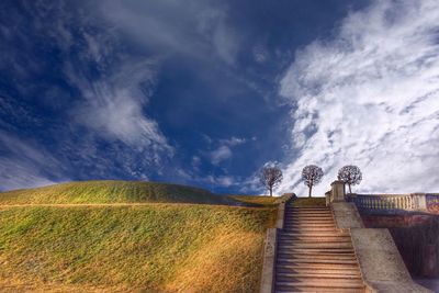 Scenic view of landscape against cloudy sky