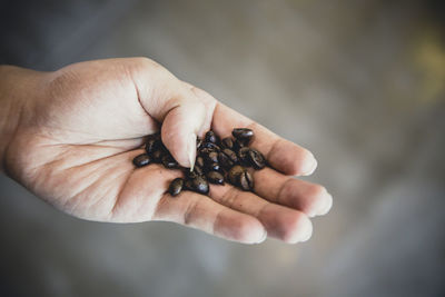 Close-up of cropped hand holding object