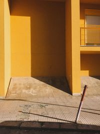 Close-up of yellow steps