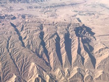 Aerial view of snow covered landscape