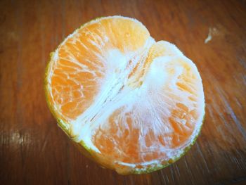 High angle view of oranges on table