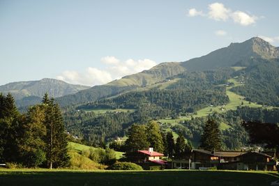 Scenic view of mountains against sky