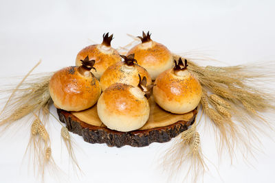 Close-up of food on white background