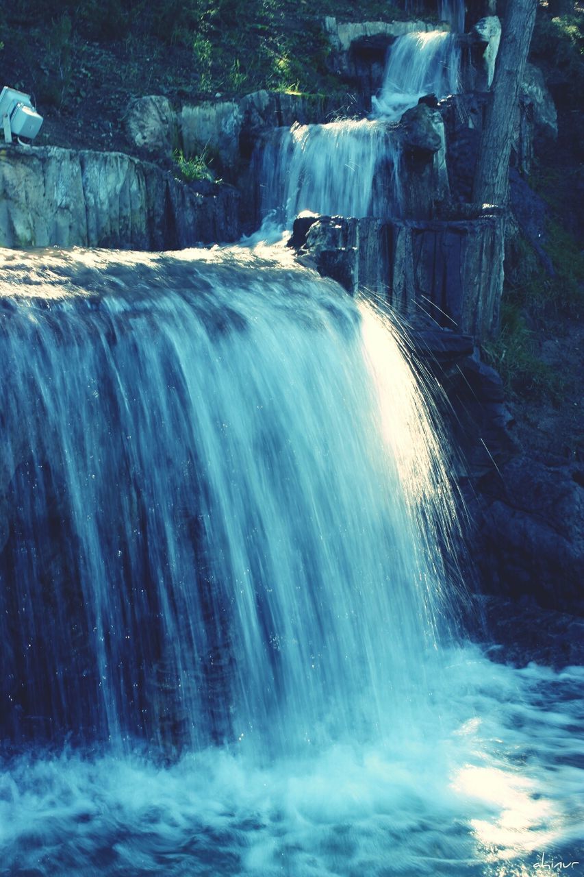 water, motion, waterfall, flowing water, long exposure, splashing, flowing, power in nature, waterfront, beauty in nature, surf, blurred motion, scenics, nature, speed, rock - object, idyllic, environment, spraying, day