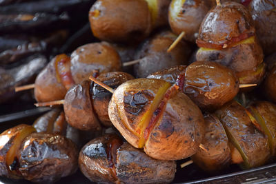 Close-up of roasted potatoes
