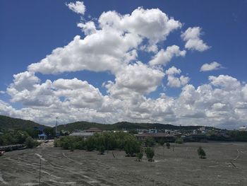 View of landscape against cloudy sky