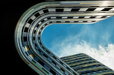 Low angle view of modern building against sky