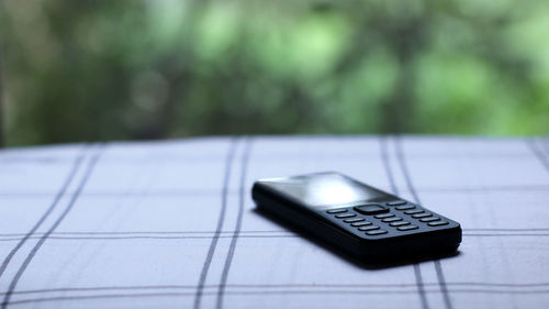 Close-up of computer keyboard on table