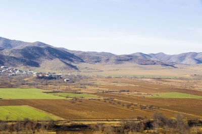 Agricultural field landscape and view in georgia