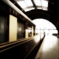 Train at railroad station platform