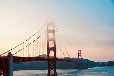 View of suspension bridge against sky