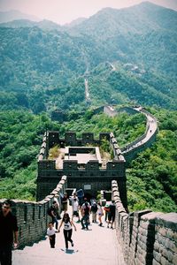 Tourists in great wall of china