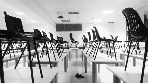 Empty chairs in room