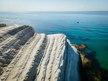 High angle view of beach against sky