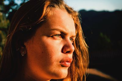 Close-up portrait of young woman