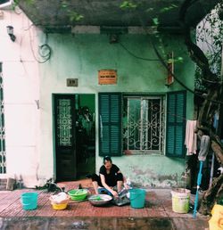 Woman sitting at table