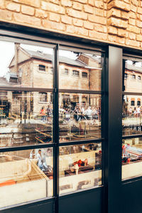 View of store through glass window