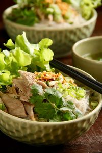 High angle view of vegetables in bowl