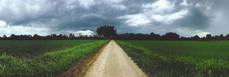 Panoramic view of land against sky