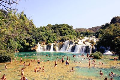 Tourists enjoying in river