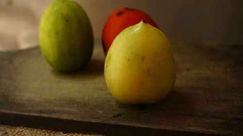 Close-up of fruits on table